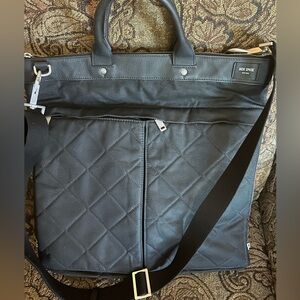 Jack Spade NY Black Messenger Laptop Bag Nylon Detachable Strap